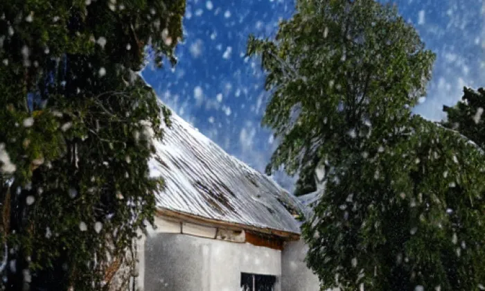 kostel svatého Mikuláše v Holostřevech – winter
