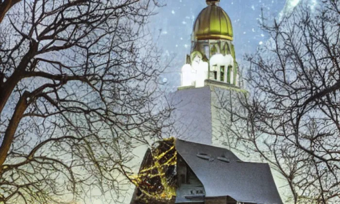 Kostel svatého Mořice (Annín) – noc