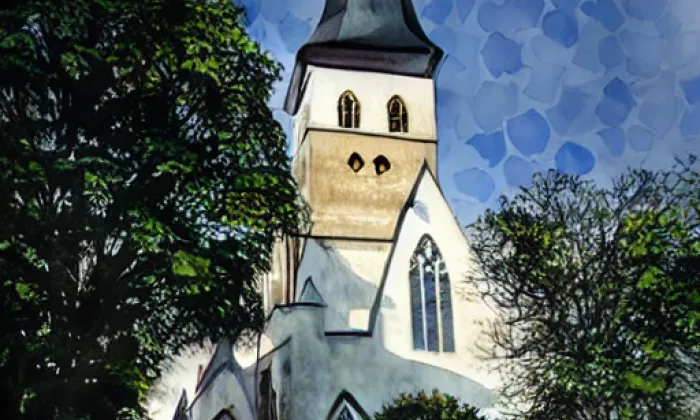kostel svatého Ondřeje (Heřmanovice) – akvarel