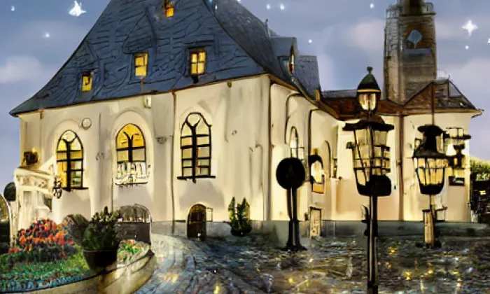 Kostel svatého Ondřeje (Luby) – noc