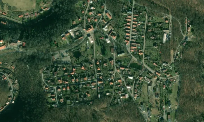 Kostel svatého Petra – letecký pohled