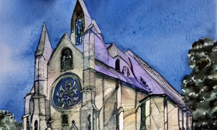 Kostel svatého Petra (Louny) – akvarel