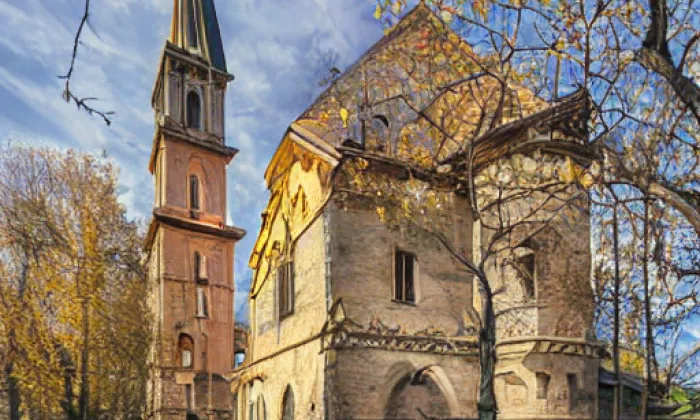 Kostel svatého Petra a Pavla (Babice) – akvarel