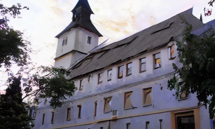 kostel svatého Petra a Pavla (Bernartice) – akvarel