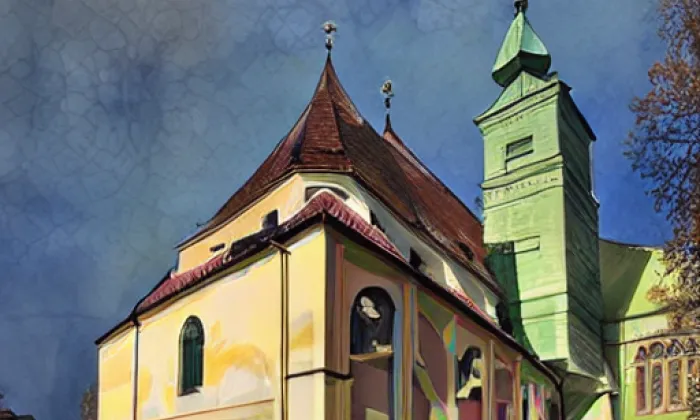 Kostel svatého Petra a Pavla (Broumov) – akvarel