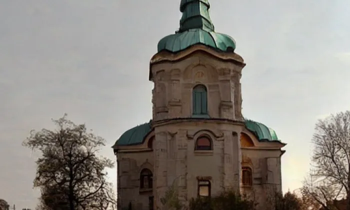 Kostel svatého Petra a Pavla (Chcebuz) – noc