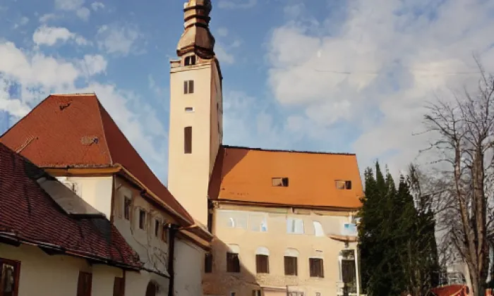 kostel svatého Petra a Pavla (Dalešice) – akvarel