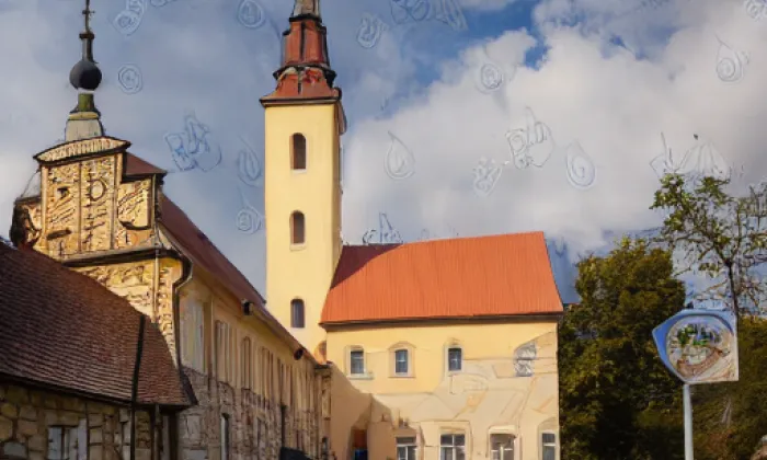 kostel svatého Petra a Pavla (Dalešice) – léto