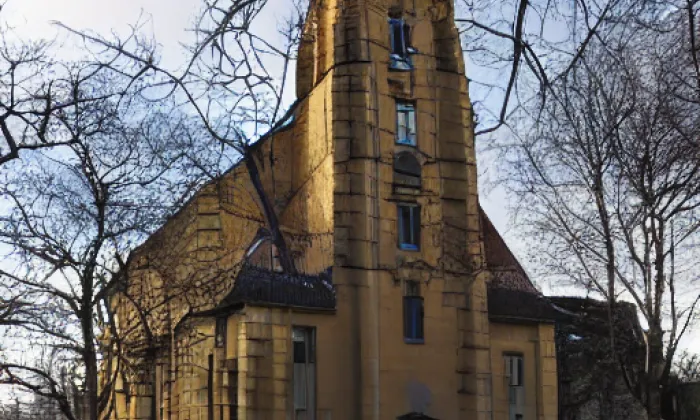 kostel svatého Petra a Pavla (Hlušovice) – akvarel
