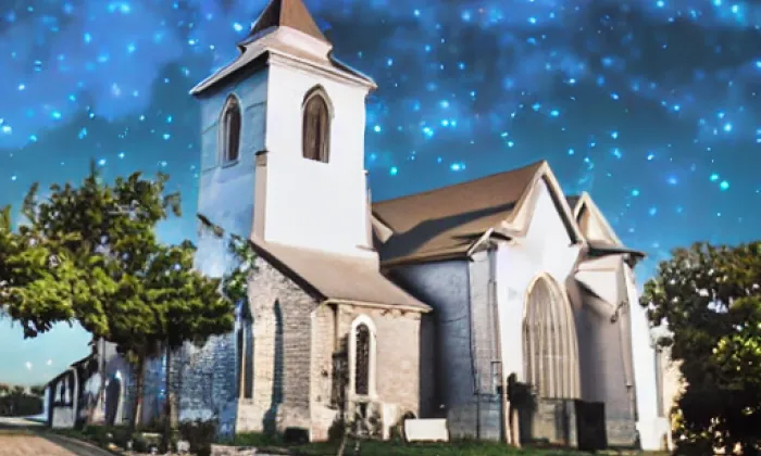 Kostel svatého Petra a Pavla (Horní Újezd) – noc