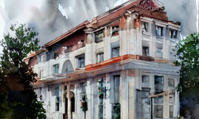 kostel svatého Petra a Pavla (Horní Dubňany) – akvarel
