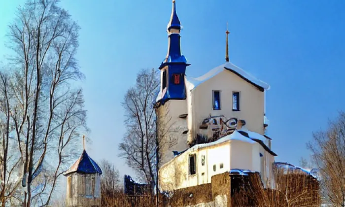 Kostel svatého Petra a Pavla (Korouhev) – winter