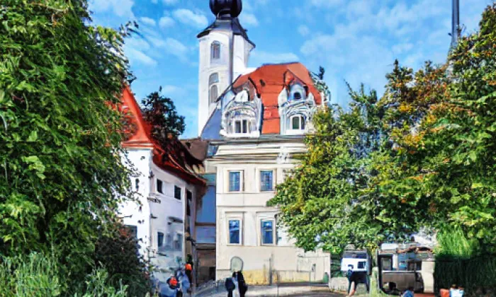 Kostel svatého Petra a Pavla (Kostelní Bříza) – jaro
