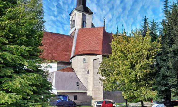 Kostel svatého Petra a Pavla (Kostelní Bříza) – zima