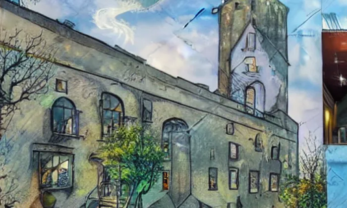 Kostel svatého Petra a Pavla (Krásný Les) – noc