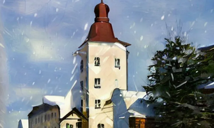 Kostel svatého Petra a Pavla (Kučerov) – winter