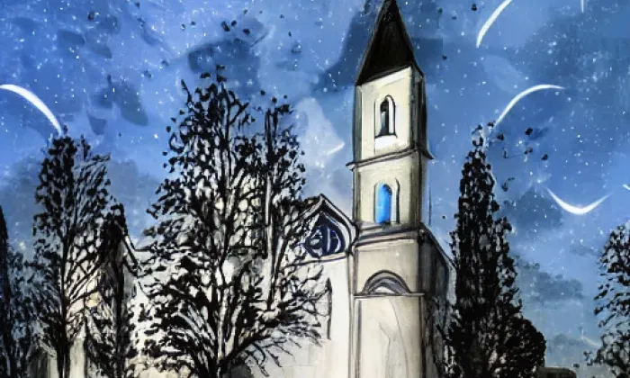 kostel svatého Petra a Pavla (Milonice) – noc