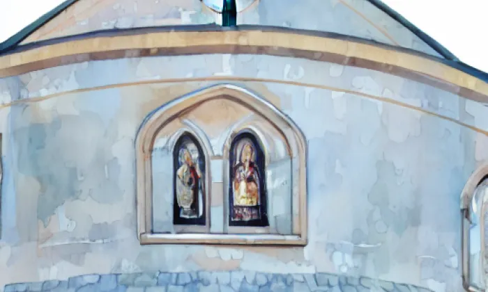 kostel svatého Petra a Pavla (Olomouc) – akvarel