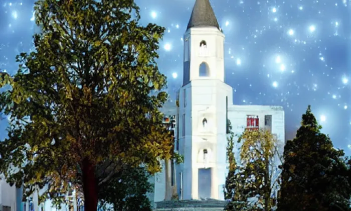 kostel svatého Petra a Pavla (Těšetice) – noc