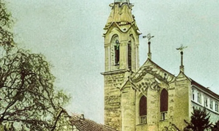 Kostel svatého Petra a Pavla (Vrskmaň) – noc