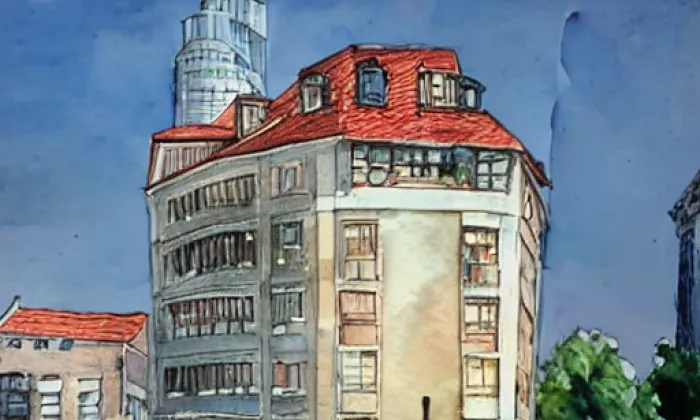 Kostel svatého Petra v okovech – akvarel