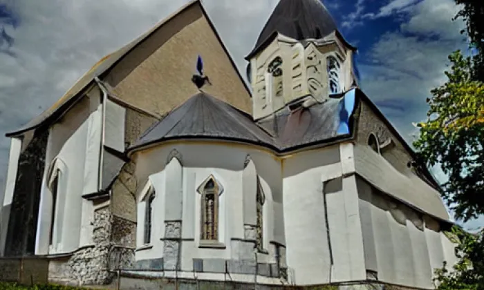kostel svatého Prokopa (Chyšky) – akvarel
