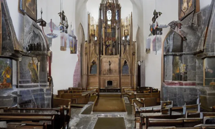 kostel svatého Prokopa (Dobřínsko) – akvarel