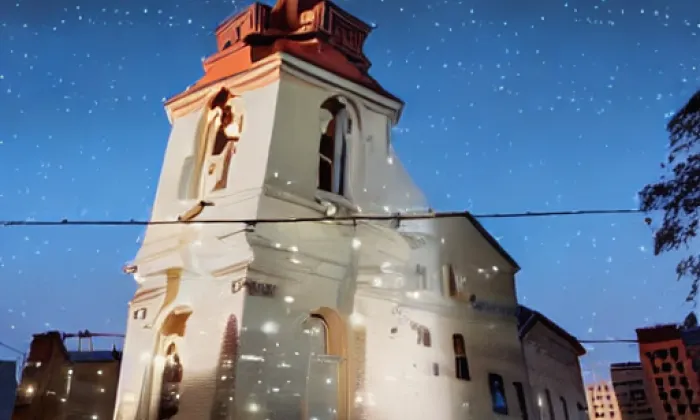 kostel svatého Prokopa (Domamil) – noc