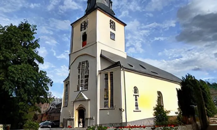 Kostel svatého Prokopa (Loštice) – akvarel