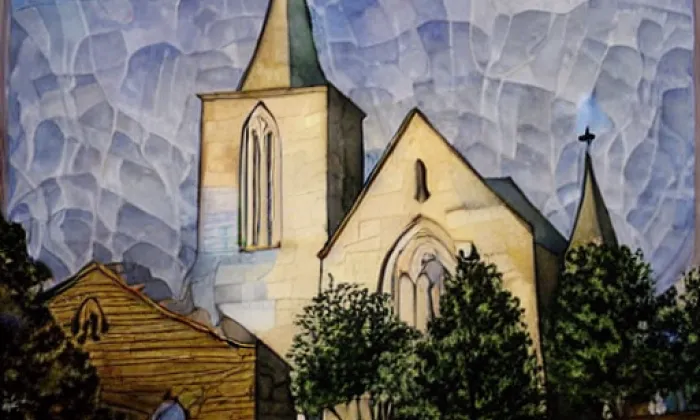 Kostel svatého Prokopa (Přepychy) – akvarel
