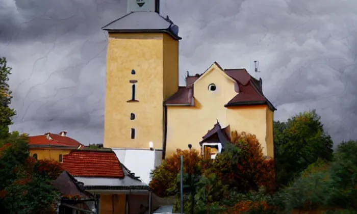 Kostel svatého Prokopa (Přepychy) – autumn