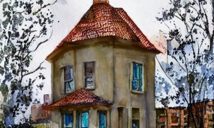 Kostel svatého Rocha (Praha 3) – akvarel