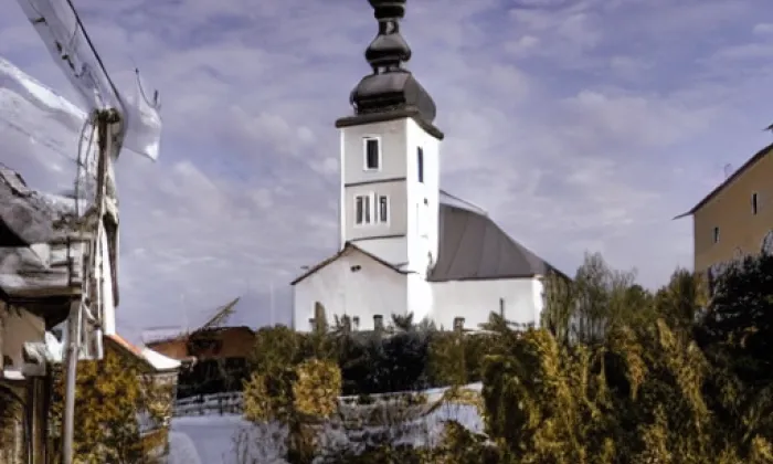 Kostel svatého Urbana (Vysoká) – zima