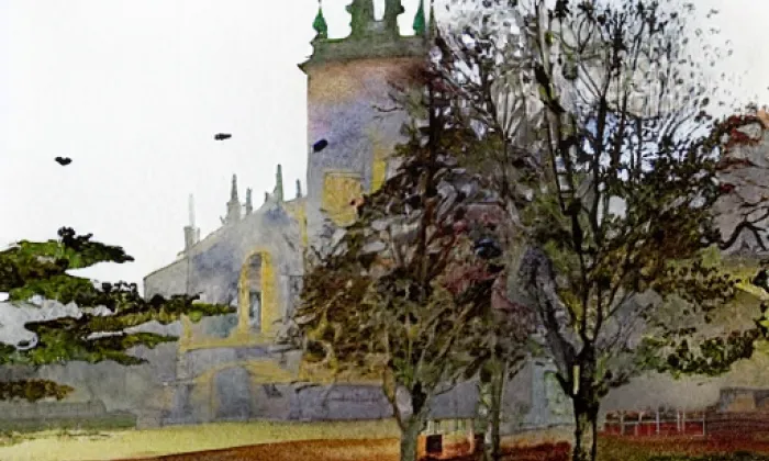 Kostel svatého Václava (Žitovlice) – akvarel