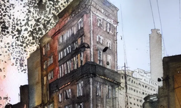 Kostel svatého Václava (Bubovice) – akvarel