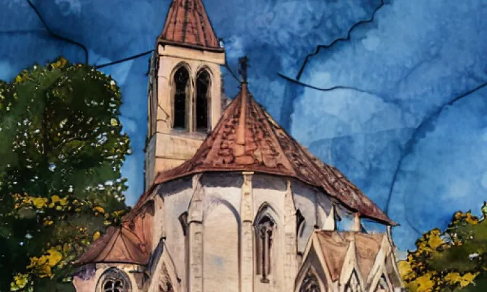 Kostel svatého Václava (Horní Staré Město) – akvarel