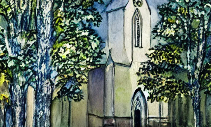 kostel svatého Václava (Hrbokov) – akvarel
