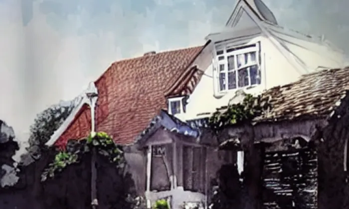 Kostel svatého Václava (Křešín) – akvarel