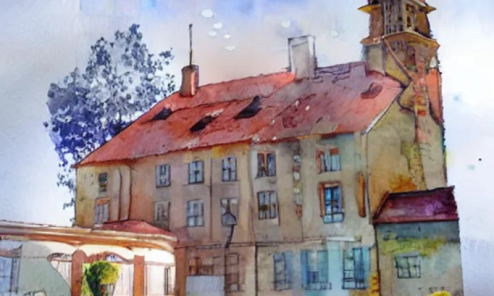 Kostel svatého Václava (Kocléřov) – akvarel