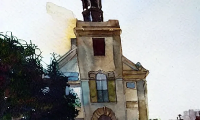 Kostel svatého Václava (Lovosice) – akvarel