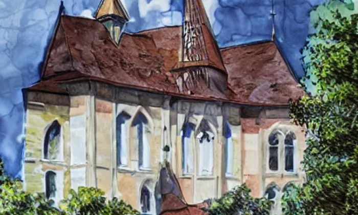 Kostel svatého Václava (Mcely) – akvarel