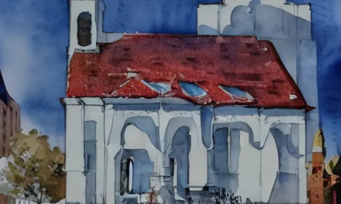 Kostel svatého Václava (Předslavice) – akvarel