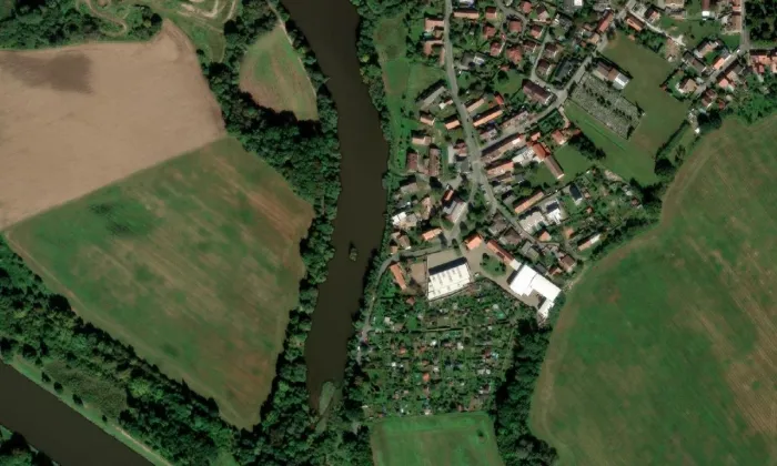 kostel svatého Václava (Pardubice) – letecký pohled