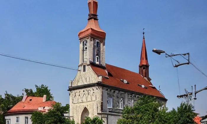 Kostel svatého Václava (Radíčeves) – akvarel
