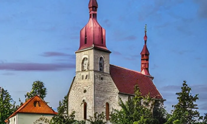 Kostel svatého Václava (Radíčeves) – noc