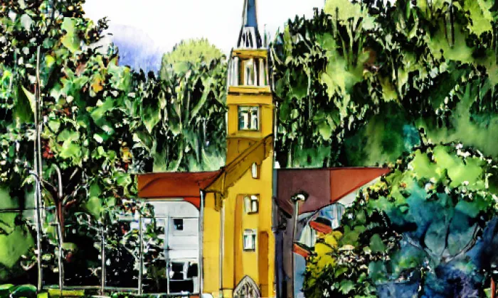 Kostel svatého Václava (Radošov) – akvarel