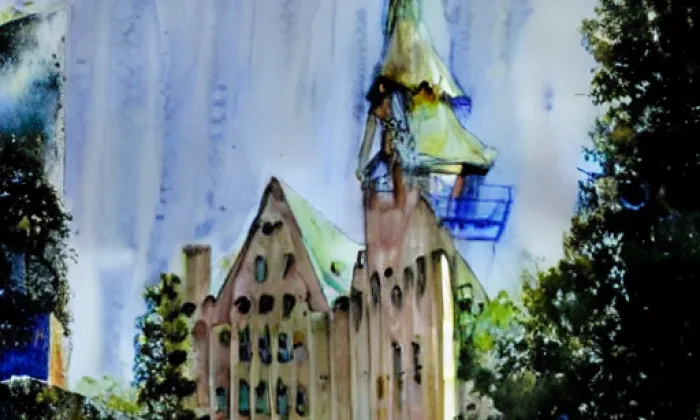 Kostel svatého Václava (Rudník) – akvarel