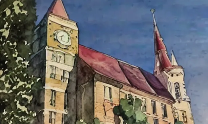 Kostel svatého Václava (Sýčina) – akvarel