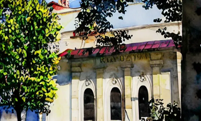 Kostel svatého Václava (Stochov) – akvarel