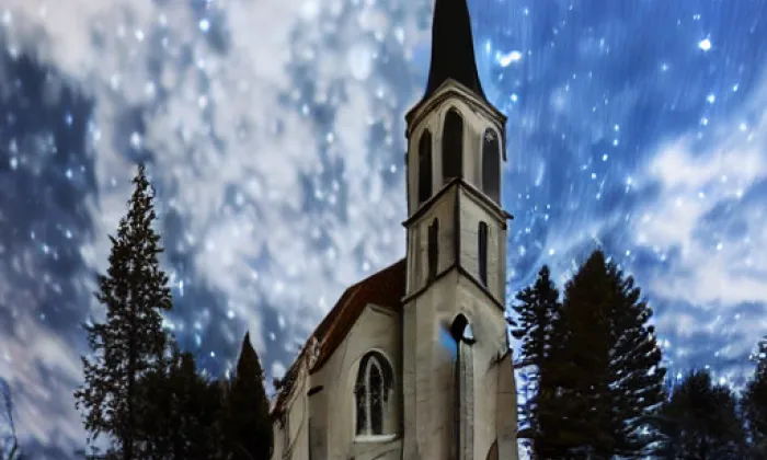 kostel svatého Václava (Stonařov) – noc